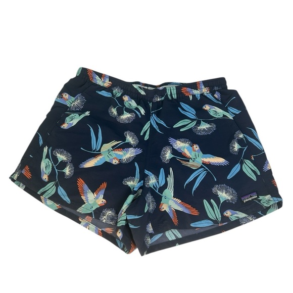 PATAGONIA ladies Shorts W's Baggies Worn Wear Parrots Neo Navy SZ Small Outdoor - Picture 1 of 13